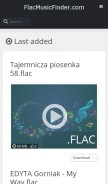 How flacmusicfinder.com looks like on a mobile device such as an iPhone.