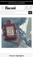 How flaconi.de looks like on a mobile device such as an iPhone.