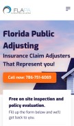 How flapublicadjusting.com looks like on a mobile device such as an iPhone.