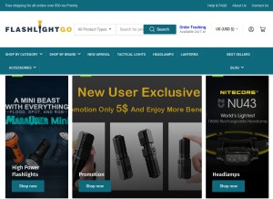 How flashlightgo.com looks like on a tablet such as an iPad.