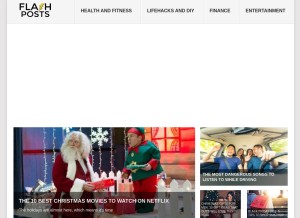 How flashposts.com looks like on a tablet such as an iPad.