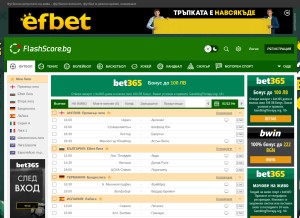 How flashscore.bg looks like on a tablet such as an iPad.