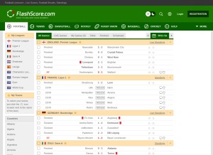 How flashscore.com looks like on a tablet such as an iPad.