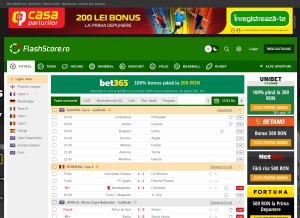 How flashscore.ro looks like on a tablet such as an iPad.
