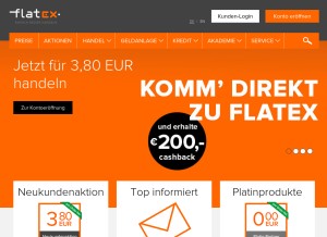 How flatex.de looks like on a tablet such as an iPad.