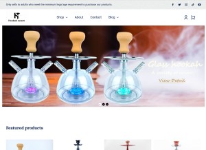 How flathookah.com looks like on a tablet such as an iPad.