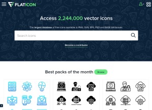 How flaticon.com looks like on a tablet such as an iPad.