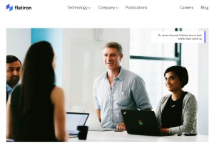 How flatiron.com looks like on a tablet such as an iPad.