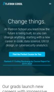 How flatironschool.com looks like on a mobile device such as an iPhone.