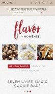 How flavorthemoments.com looks like on a mobile device such as an iPhone.