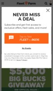 How fleetfarm.com looks like on a mobile device such as an iPhone.
