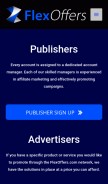 How flexoffers.com looks like on a mobile device such as an iPhone.