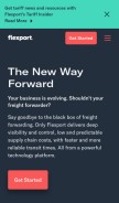 How flexport.com looks like on a mobile device such as an iPhone.