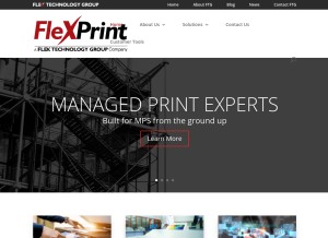 How flexprintinc.com looks like on a tablet such as an iPad.