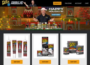 How flexsealproducts.com looks like on a tablet such as an iPad.