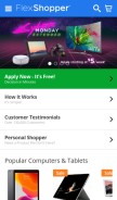 How flexshopper.com looks like on a mobile device such as an iPhone.