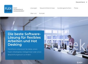 How flexwhere.de looks like on a tablet such as an iPad.