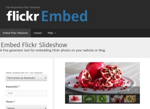 How flickrembed.com looks like on a tablet such as an iPad.
