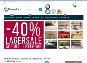 How fliesenpark.de looks like on a tablet such as an iPad.