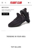 How flightclub.com looks like on a mobile device such as an iPhone.