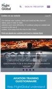 How flightglobal.com looks like on a mobile device such as an iPhone.