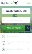 How flights.com looks like on a mobile device such as an iPhone.