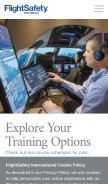 How flightsafety.com looks like on a mobile device such as an iPhone.