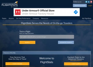 How flightstats.com looks like on a tablet such as an iPad.