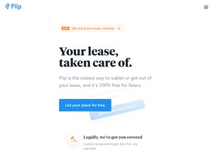 How flip.lease looks like on a tablet such as an iPad.