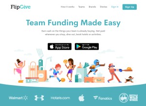 How flipgive.com looks like on a tablet such as an iPad.