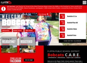 How flippinschools.com looks like on a tablet such as an iPad.