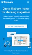 How flipsnack.com looks like on a mobile device such as an iPhone.