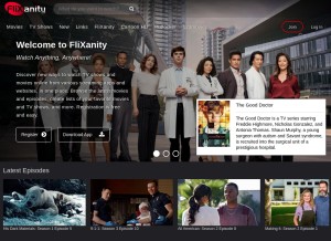 How flixanity.site looks like on a tablet such as an iPad.