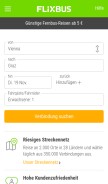 How flixbus.at looks like on a mobile device such as an iPhone.