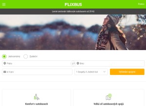 How flixbus.cz looks like on a tablet such as an iPad.