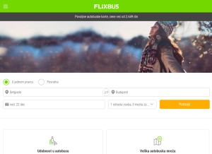 How flixbus.rs looks like on a tablet such as an iPad.