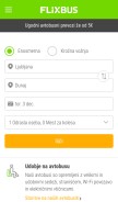 How flixbus.si looks like on a mobile device such as an iPhone.
