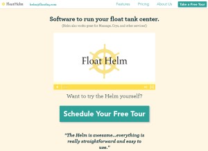 How floathelm.com looks like on a tablet such as an iPad.