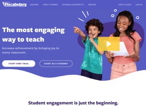 How flocabulary.com looks like on a tablet such as an iPad.