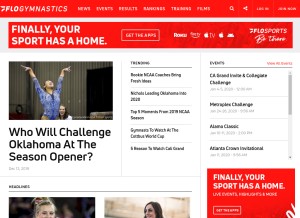 How flogymnastics.com looks like on a tablet such as an iPad.