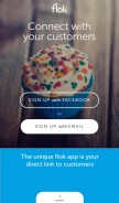 How flok.com looks like on a mobile device such as an iPhone.