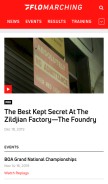 How flomarching.com looks like on a mobile device such as an iPhone.