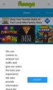 How flonga.com looks like on a mobile device such as an iPhone.