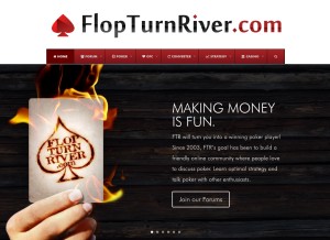 How flopturnriver.com looks like on a tablet such as an iPad.