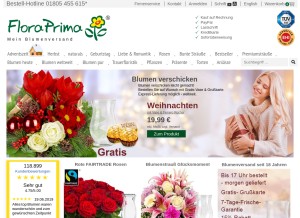How floraprima.de looks like on a tablet such as an iPad.