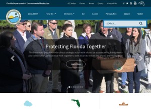 How floridadep.gov looks like on a tablet such as an iPad.