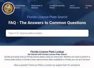 How floridalicenseplate.com looks like on a tablet such as an iPad.