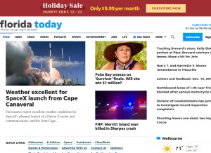 How floridatoday.com looks like on a tablet such as an iPad.