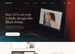 How flothemes.com looks like on a tablet such as an iPad.
