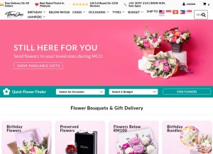 How flowerchimp.com looks like on a tablet such as an iPad.